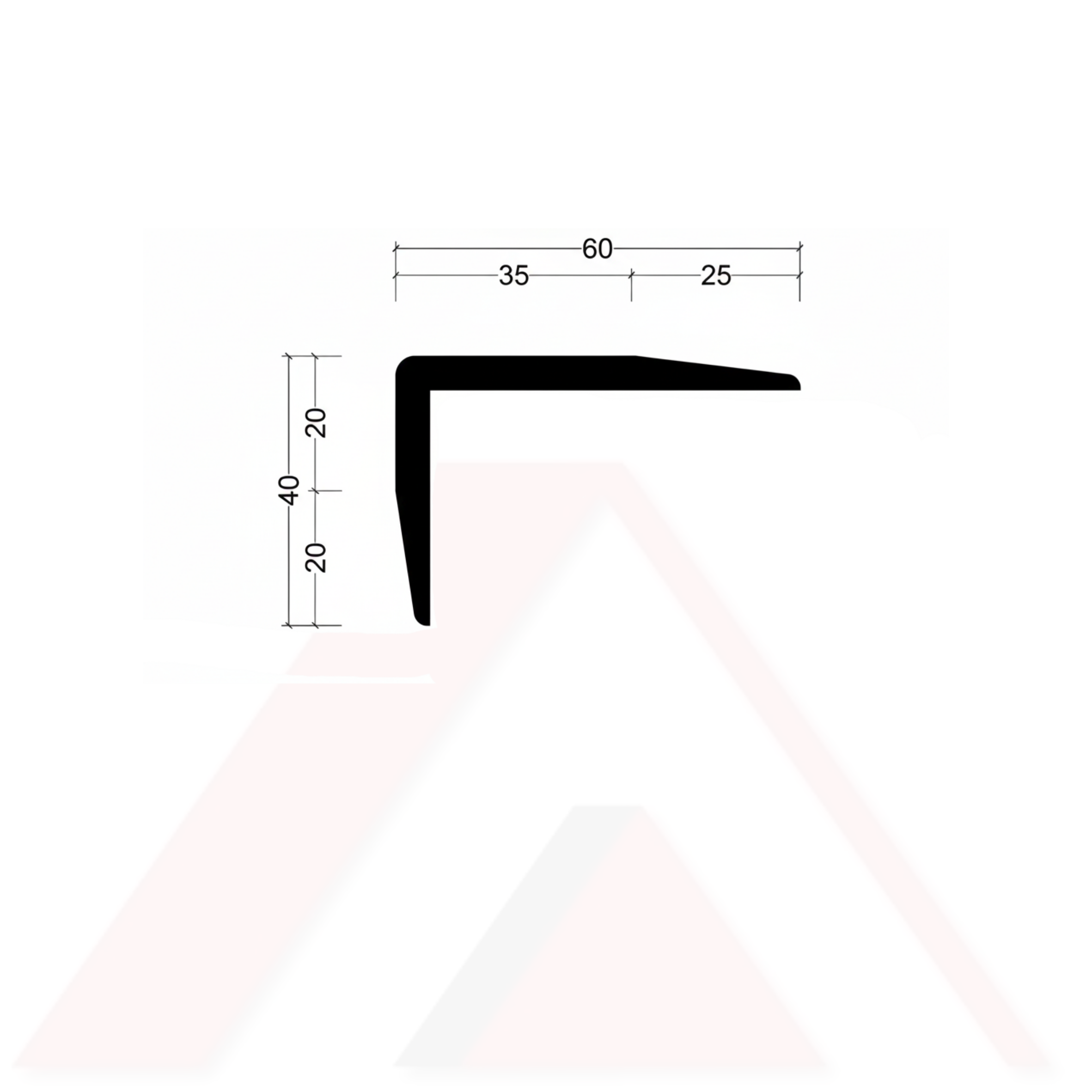 YER ZEMİN DÖŞEME DECK KÖŞEBENT 60X40 mm