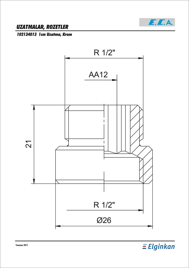 ECA UZATMA 1 CM