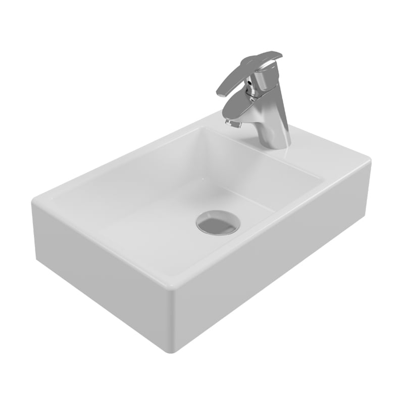 SEREL MİNİMAL BATARYA DELİKLİ TEZGAH ÜSTÜ LAVABO 28x45 cm