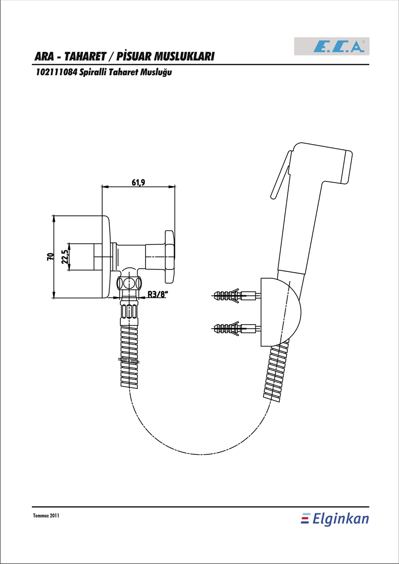ECA SPİRALLİ TAHARET MUSLUĞU