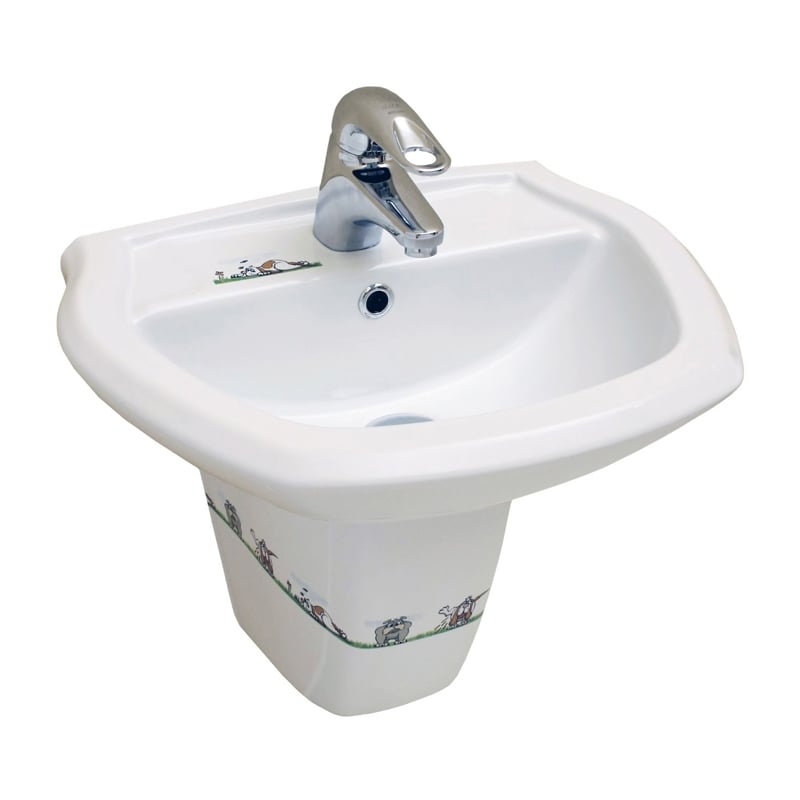 SEREL ÇOCUK KÖPEK DEKORLU LAVABO 40x50 cm ve YARIM AYAK