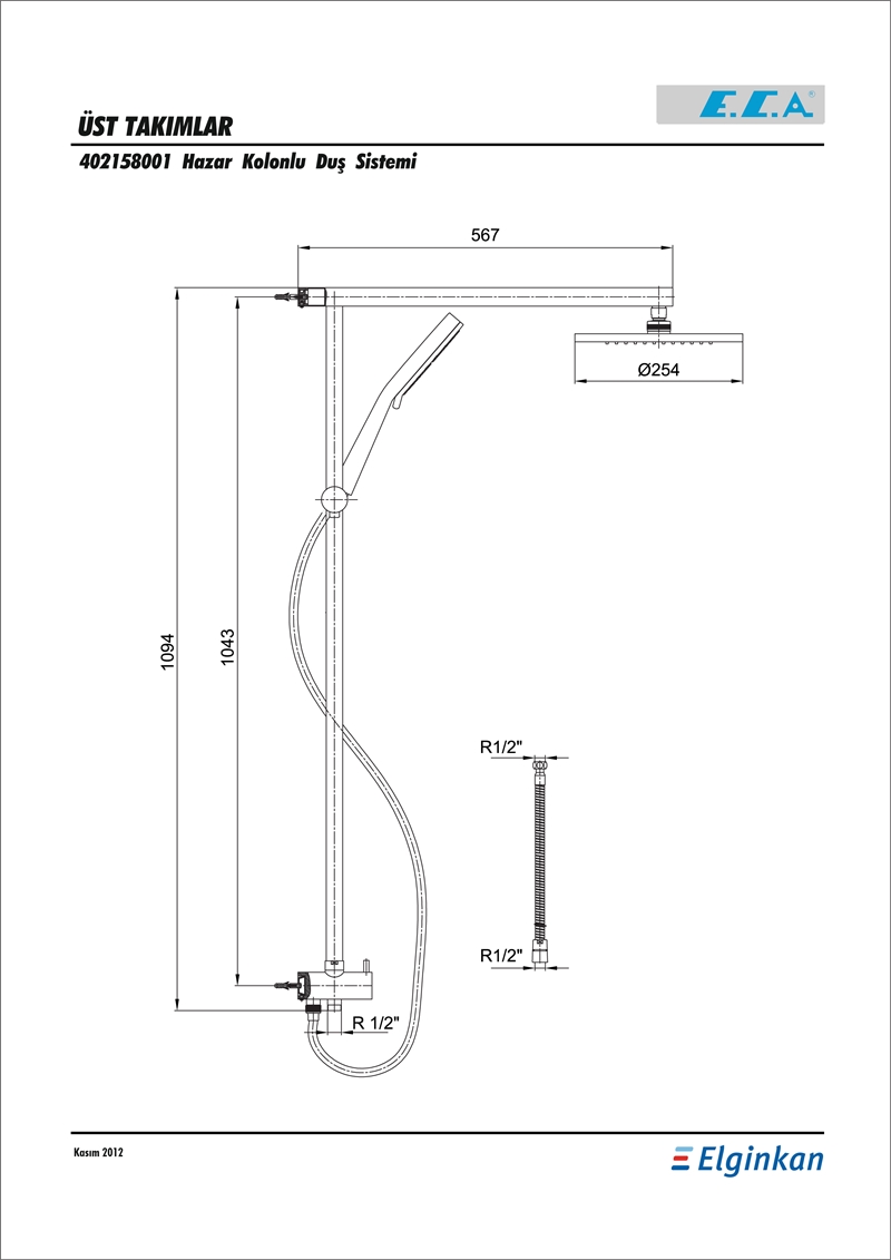 ECA HAZAR KOLONLU DUŞ SİSTEMİ