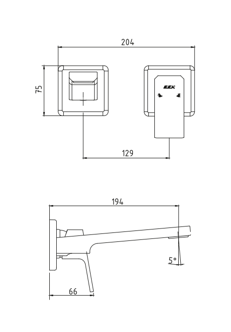E.C.A. TİERA ANKASTRE LAVABO BATARYASI SIVA ÜSTÜ GRUBU