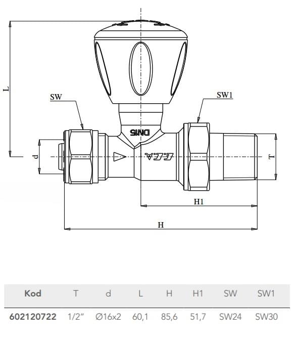 ECA RV3 DÜZ PEX VANA