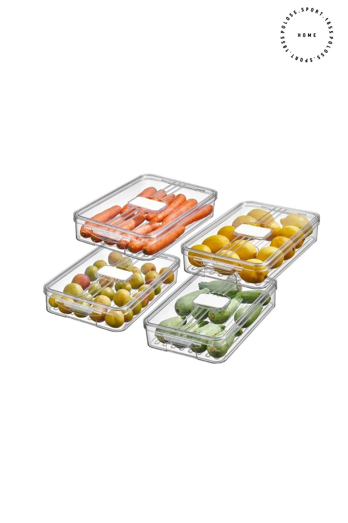 3 Lt Kapaklı Buzdolabı Organizeri & Saklama Kabı & Düzenleyici & Erzak Kabı