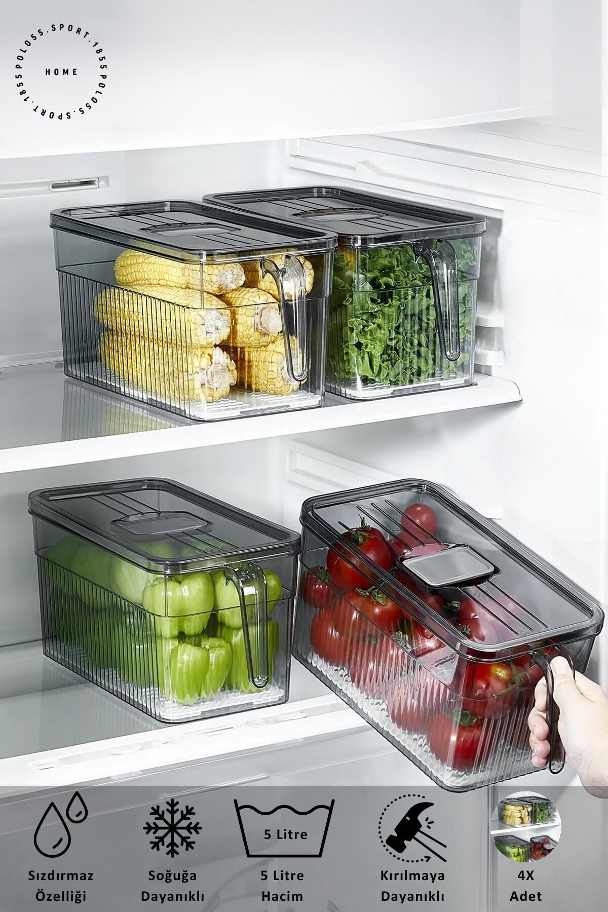 6 Adet Kulplu Buzdolabı Organizeri & Saklama Kabı & Düzenleyici