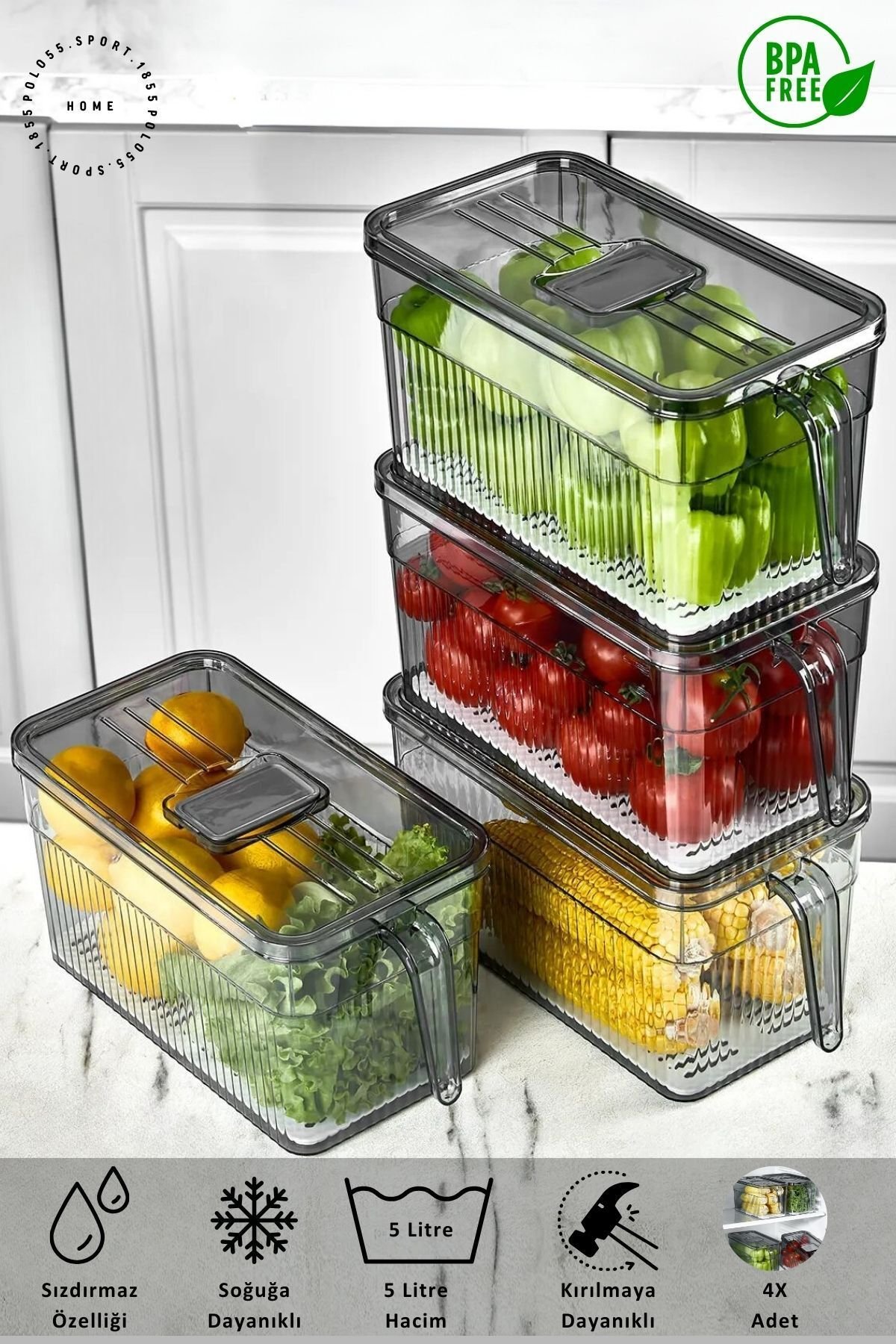 6 Adet Kulplu Buzdolabı Organizeri & Saklama Kabı & Düzenleyici