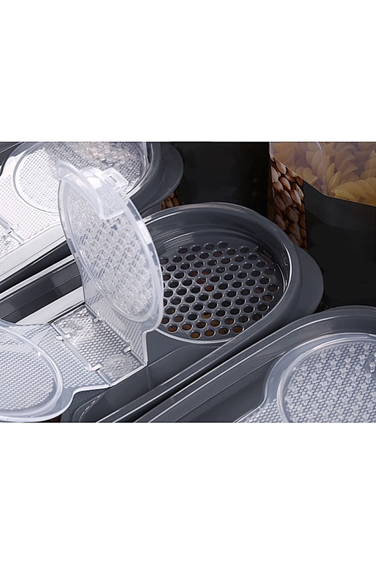6lı Sızdırmaz Kapaklı Erzak Saklama Kabı 2 X ( 1200 Ml, 1700 Ml, 2400 Ml ) Kmmsk-01-kavanoz