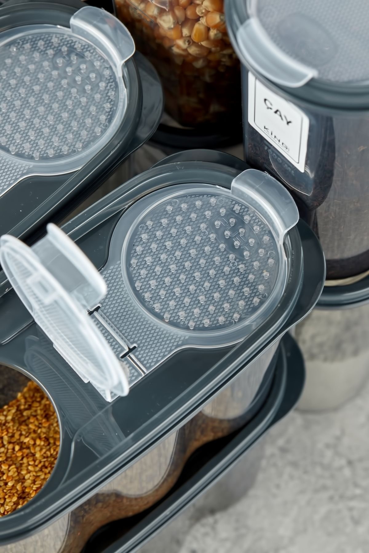 6'li Sızdırmaz Kapaklı Erzak Saklama Kabı Seti 6 X ( 1200 Ml)