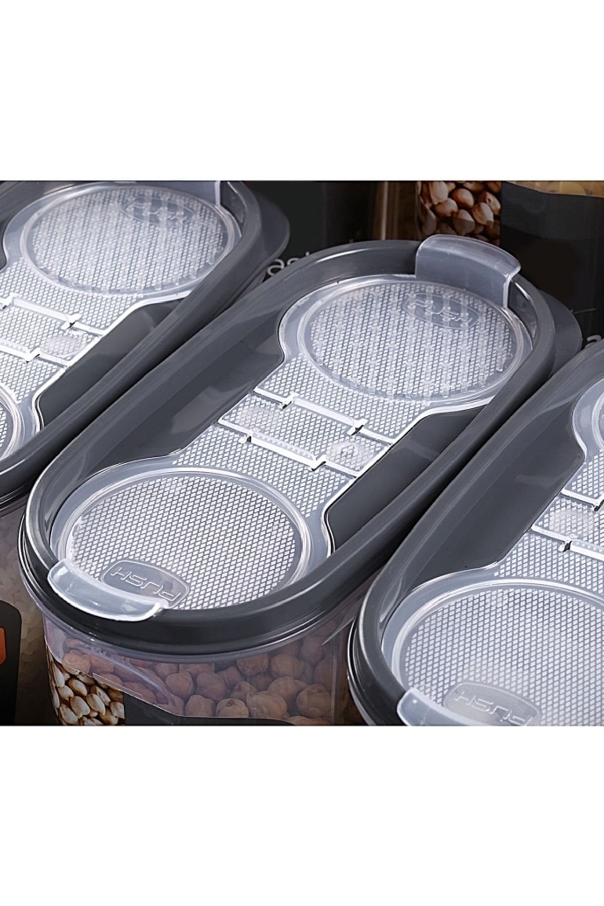 6lı Sızdırmaz Kapaklı Erzak Saklama Kabı 2 X ( 1200 Ml, 1700 Ml, 2400 Ml ) Kmmsk-01-kavanoz