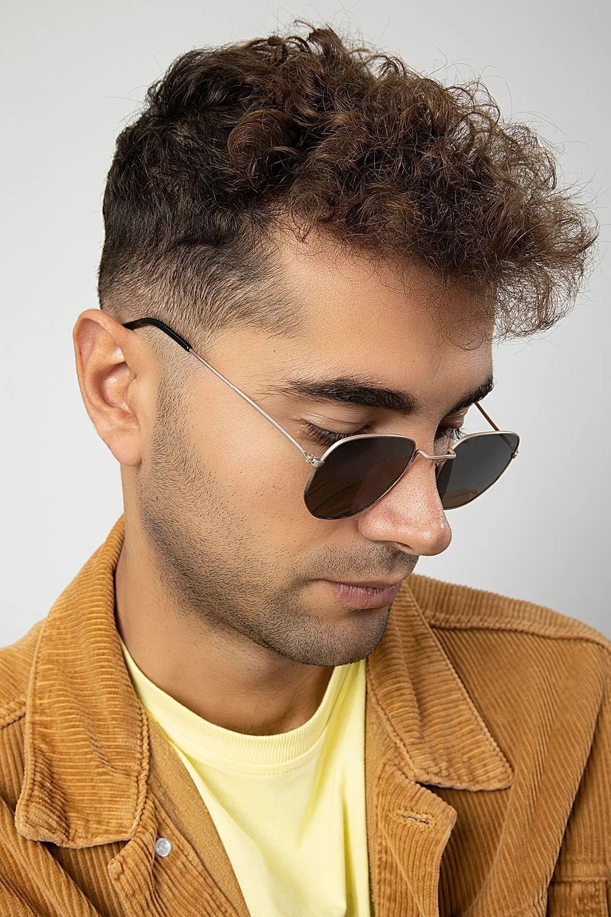 Beşgen Model Metal Çerçeve Erkek Güneş Gözlüğü