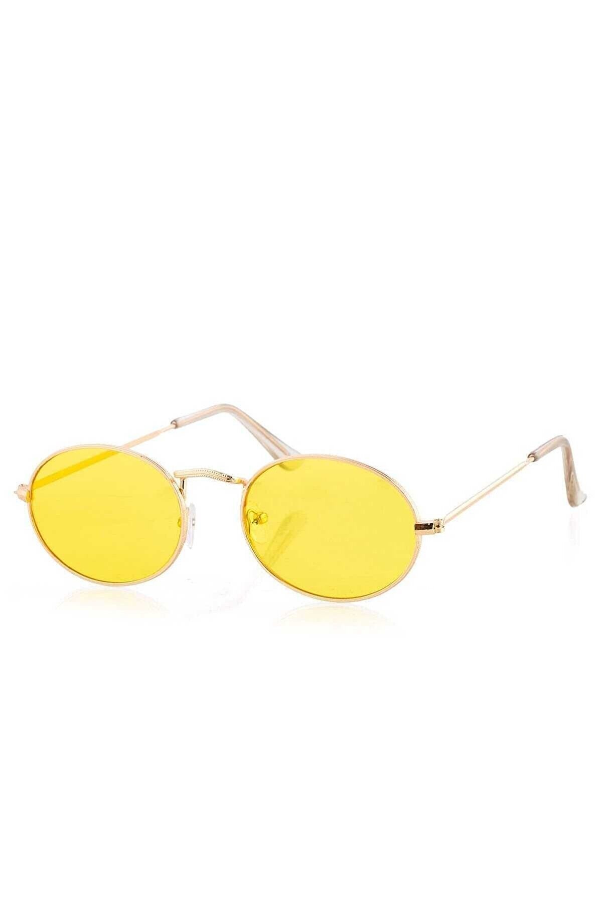 Dass Oval Metal Çerçeve Sarı Erkek Güneş Gözlüğü