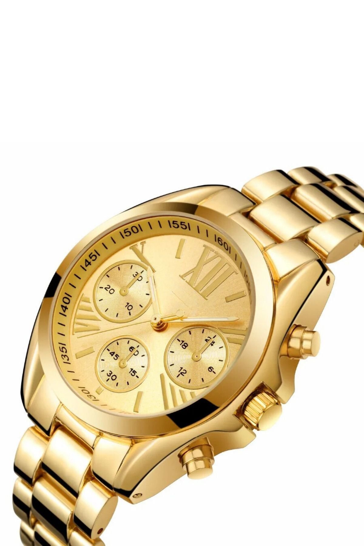 Dekoratif Kadran Gold Metal Kadın Kol Saati