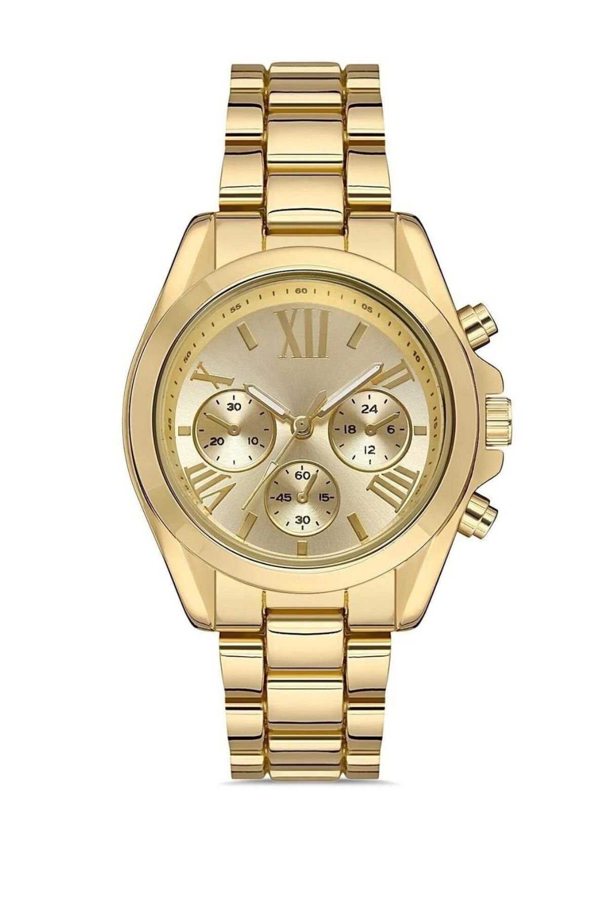 Dekoratif Kadran Gold Metal Kadın Kol Saati