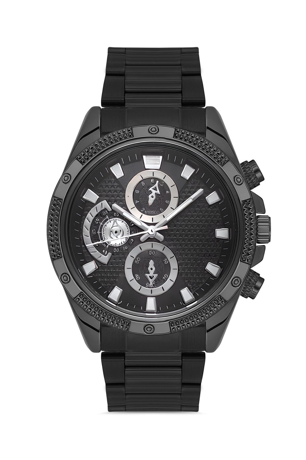 Dekoratif Kadran Şık Kasa Siyah Metal Kordon Erkek Kol Saati