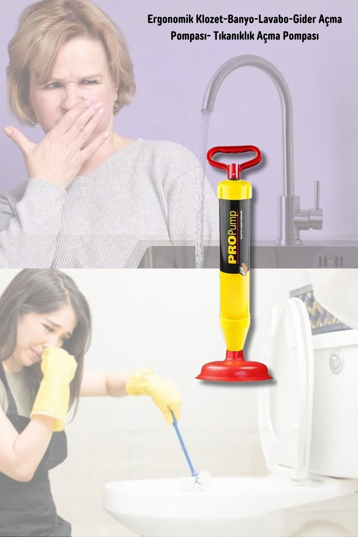 Ergonomik Klozet-Banyo-Lavabo-Gider Açma Pompası- Tıkanıklık Açma Pompası
