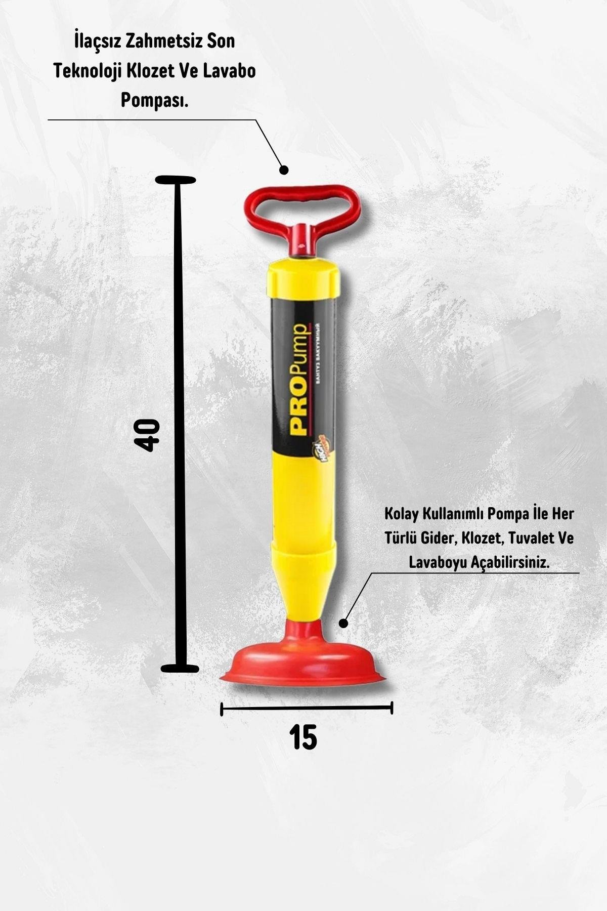 Ergonomik Klozet-Banyo-Lavabo-Gider Açma Pompası- Tıkanıklık Açma Pompası