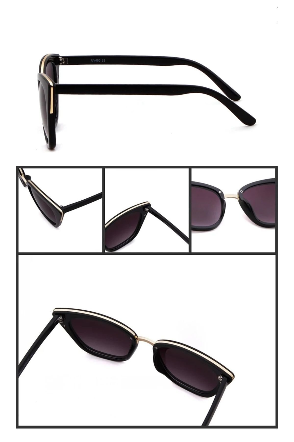 Gold Metal Detaylı Cat Eye Kadın Güneş Gözlüğü