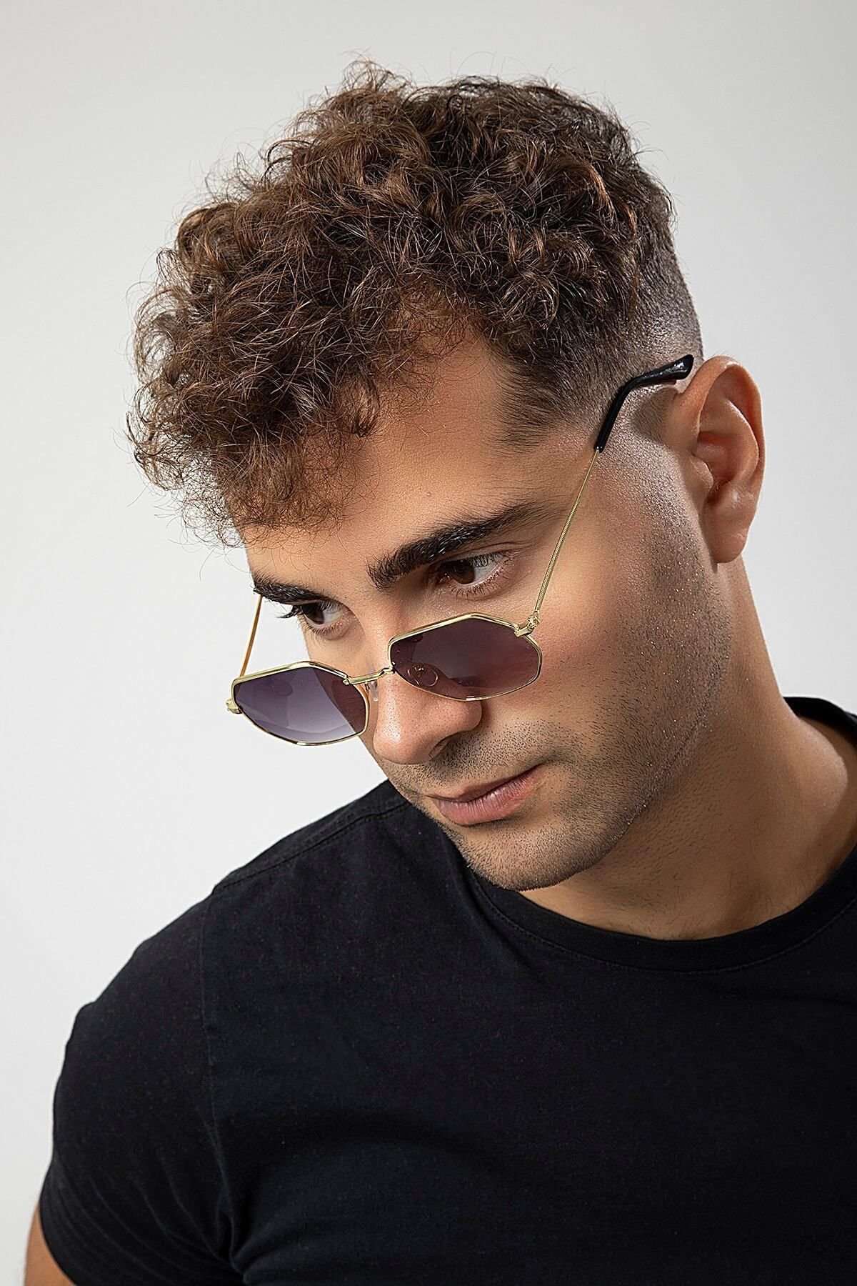 Hexagon Gold-Siyah Erkek Güneş Gözlüğü