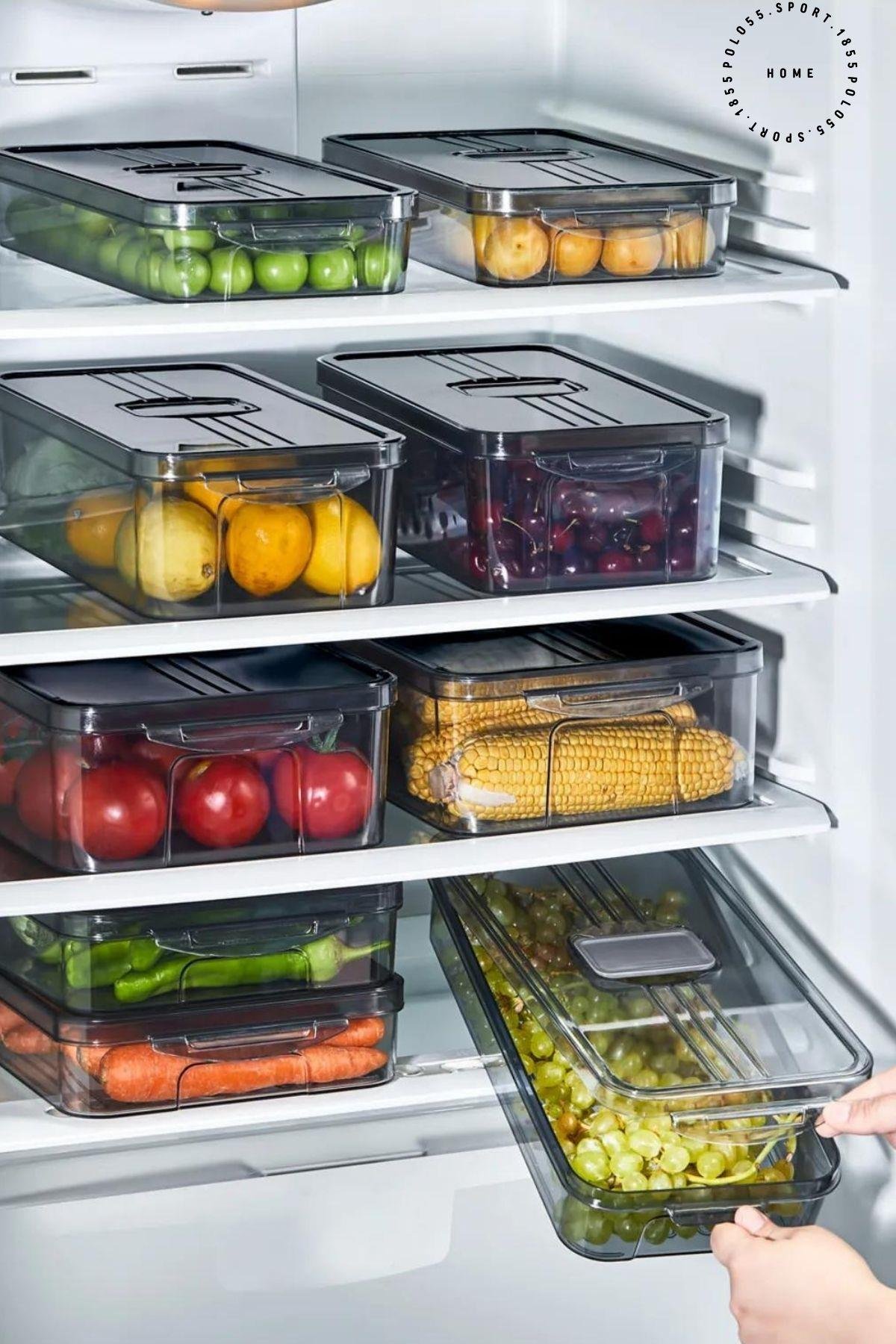 Kapaklı 2 LT Buzdolabı Organizeri & Saklama Kabı & Düzenleyici & Erzak Kabı