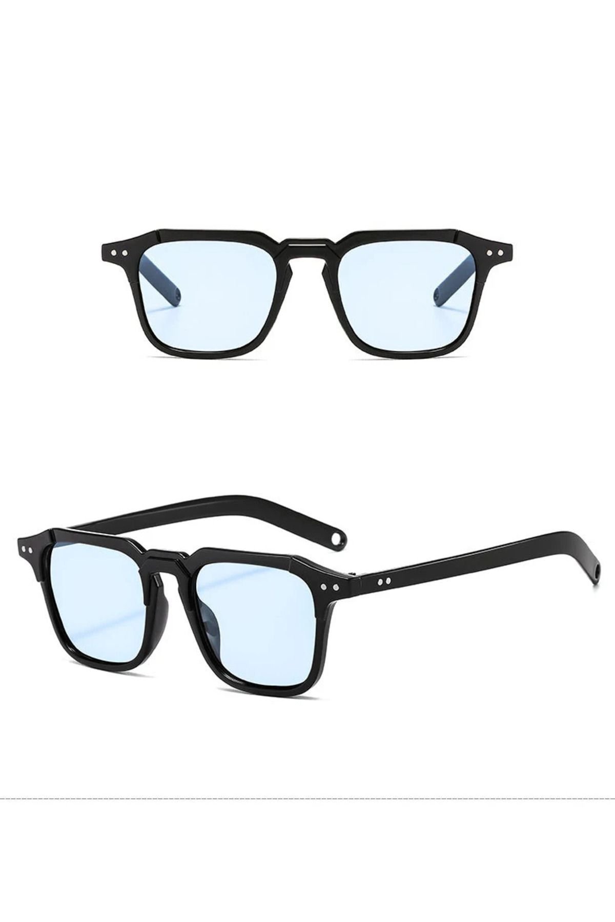 Kare Stil İki Noktalı Retro Erkek Güneş Gözlüğü