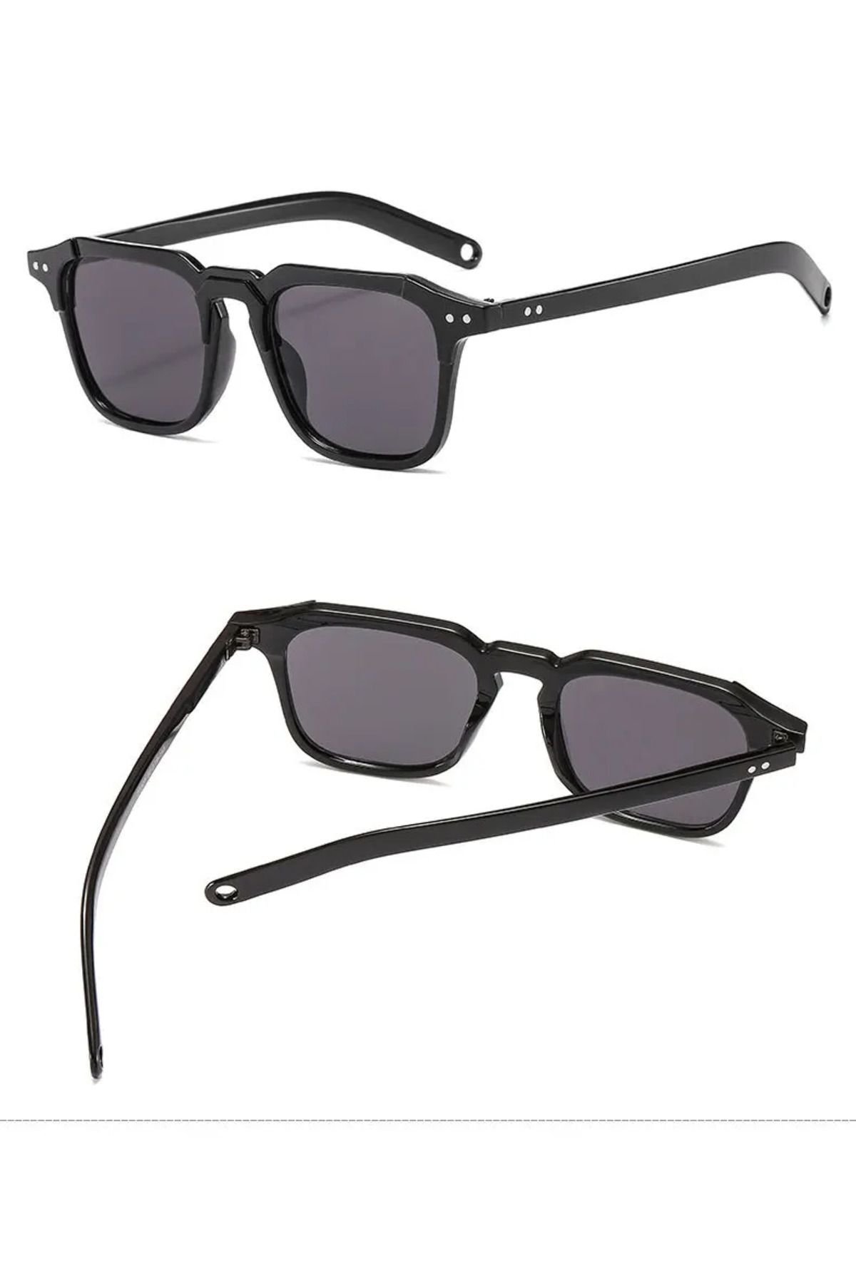 Kare Stil İki Noktalı Retro Erkek Güneş Gözlüğü
