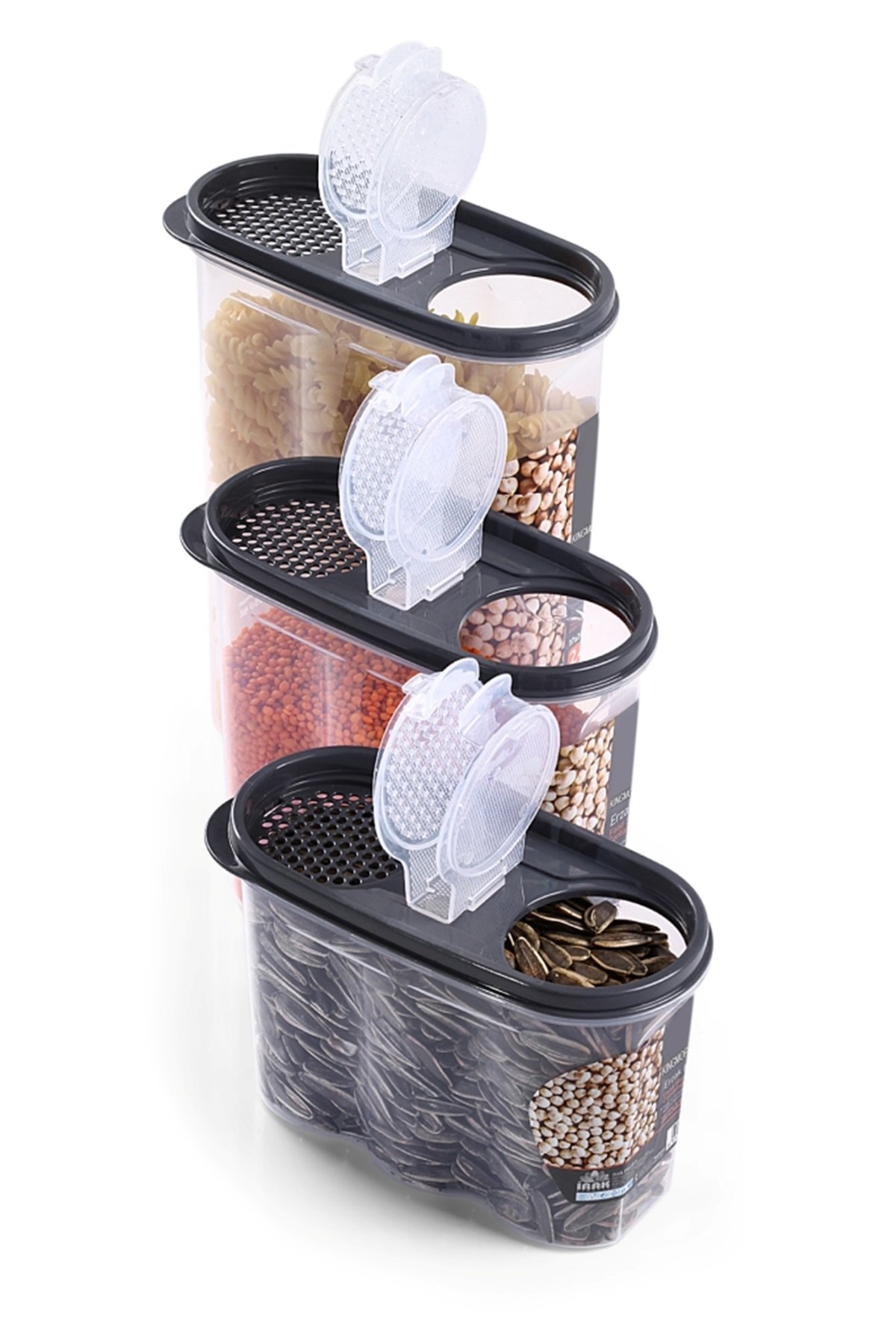 King Mop 12'li Sızdırmaz Kapaklı Erzak Saklama Kabı Seti 4 x ( 1200 Ml, 1700 Ml, 2400 Ml ) KMMSK-01