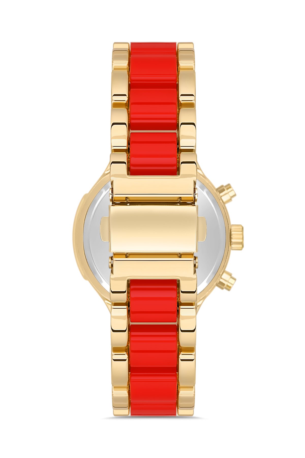 Kırmızı Taşlı Dekoratif Kadran Şık Kadın Kol Saati