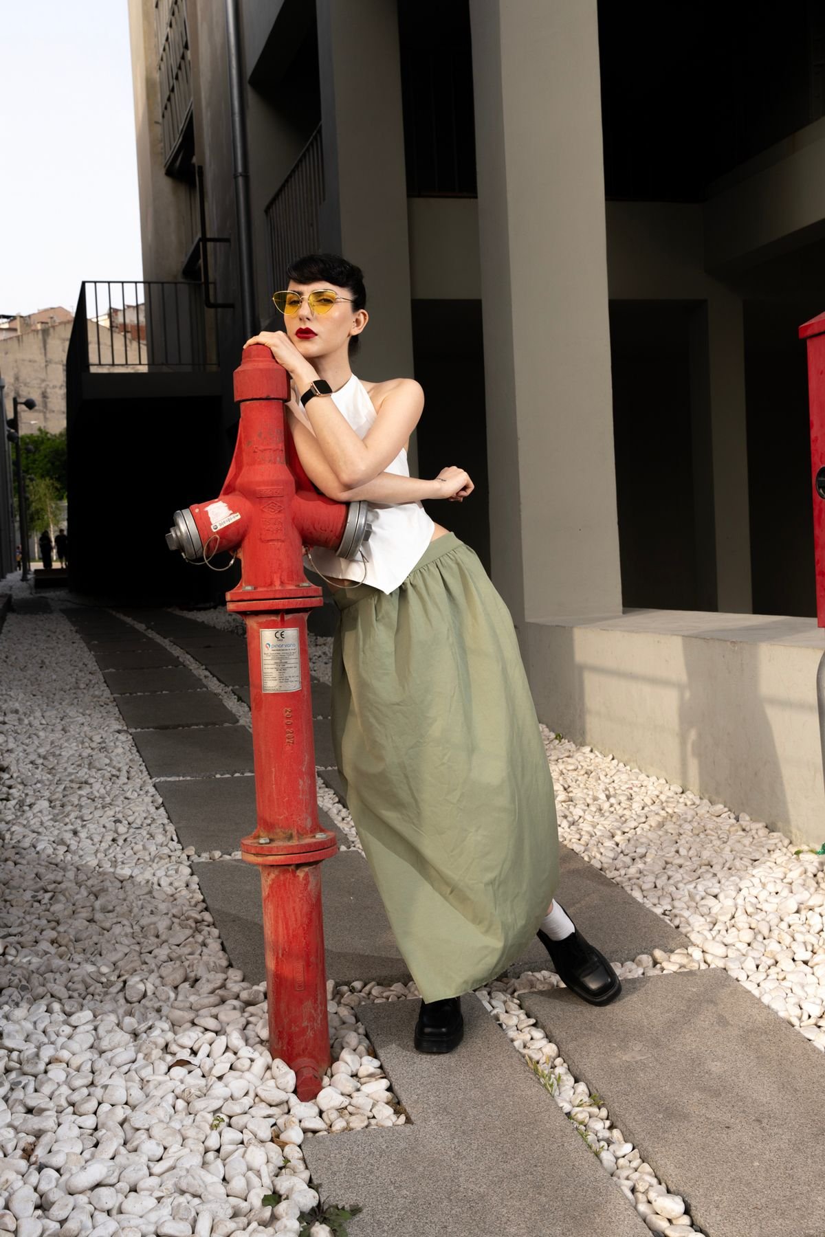 Metal Çerçeve Cateye Sarı Kadın Güneş Gözlüğü