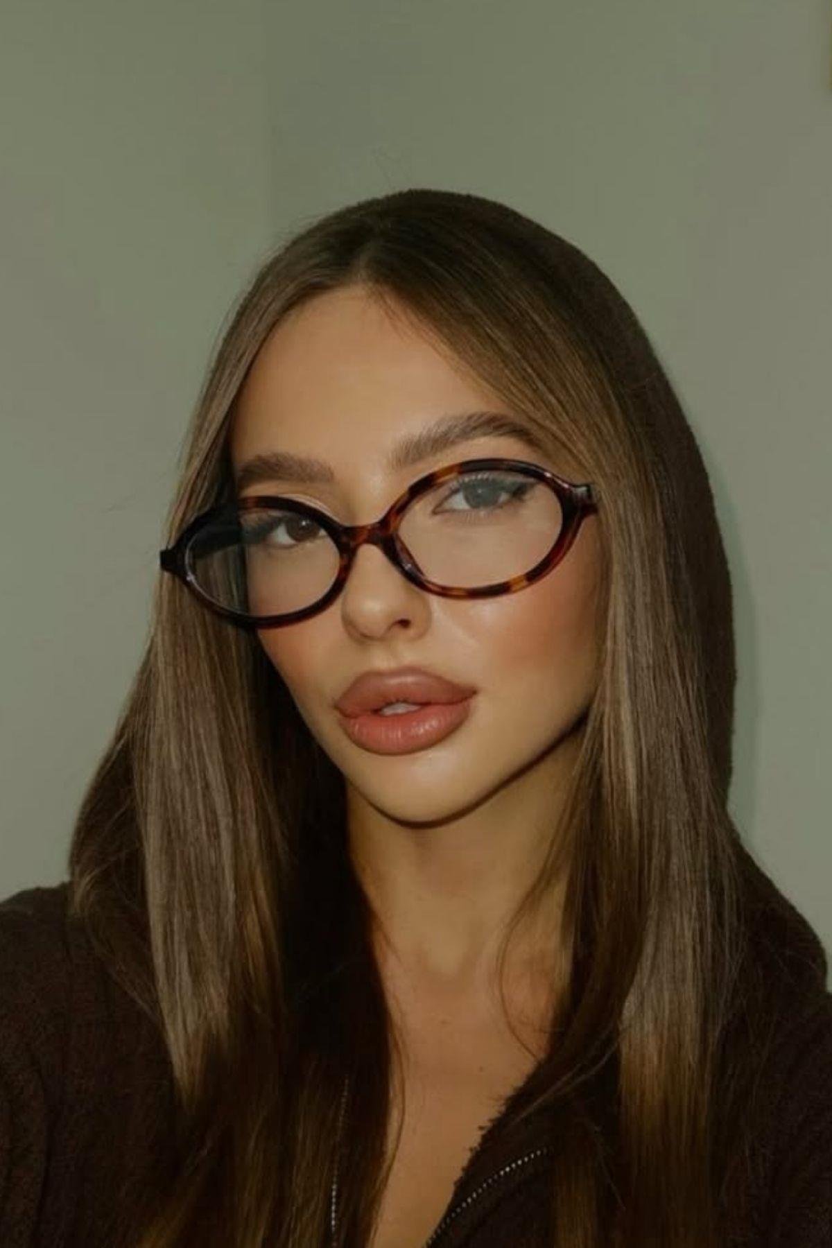 Mia Oval Leopard Mavi Işık Koruyucu Gözlük