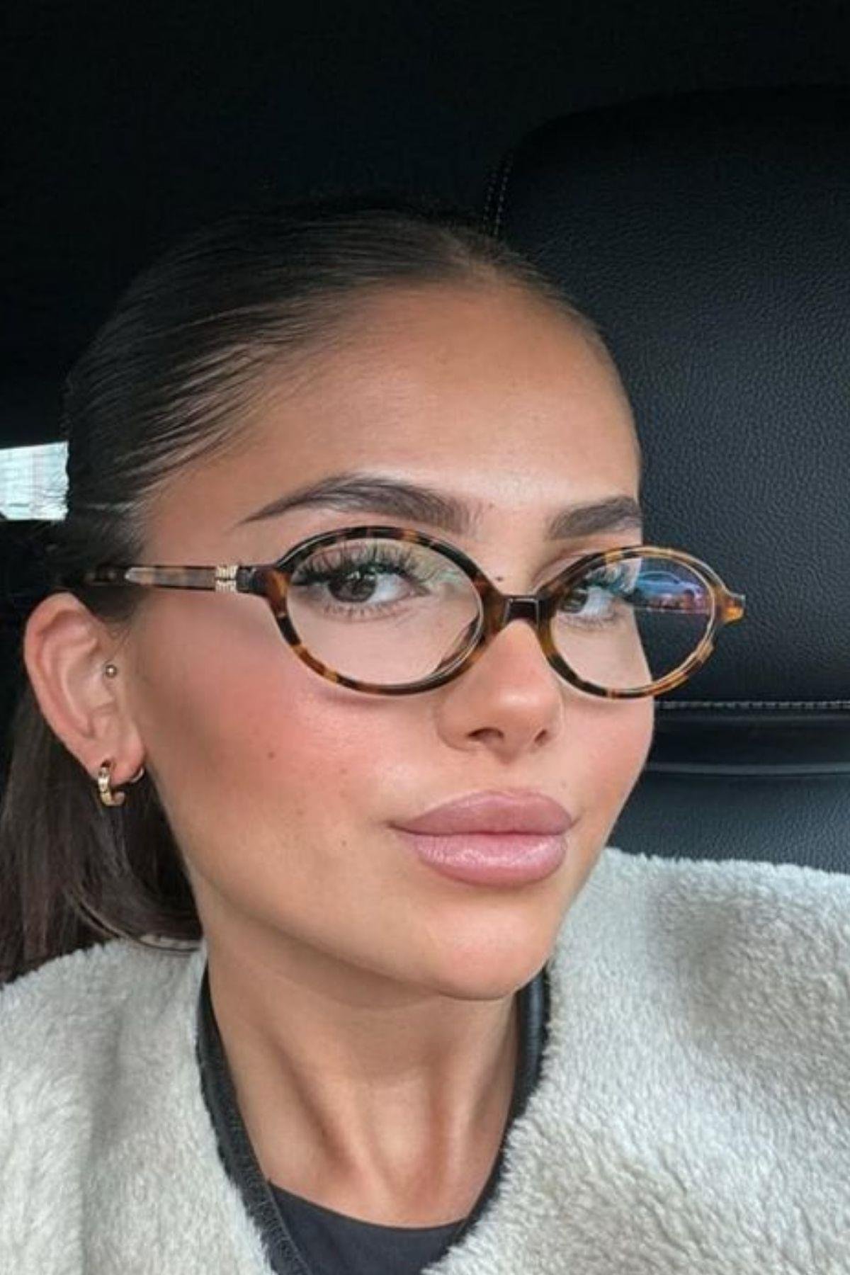 Mia Oval Leopard Mavi Işık Koruyucu Gözlük