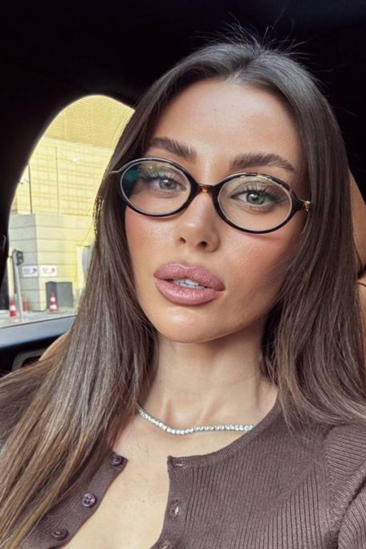 Mia Oval Leopard Mavi Işık Koruyucu Gözlük