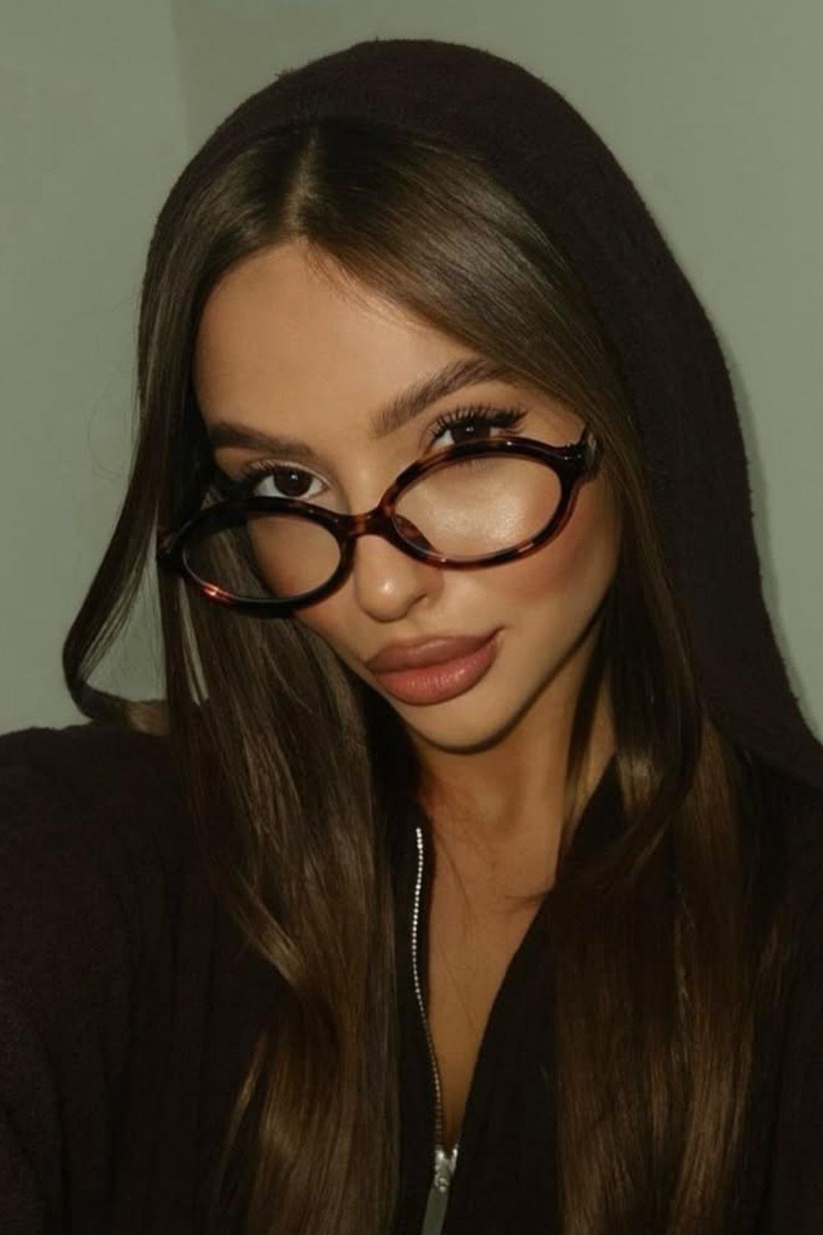 Mia Oval Leopard Mavi Işık Koruyucu Gözlük