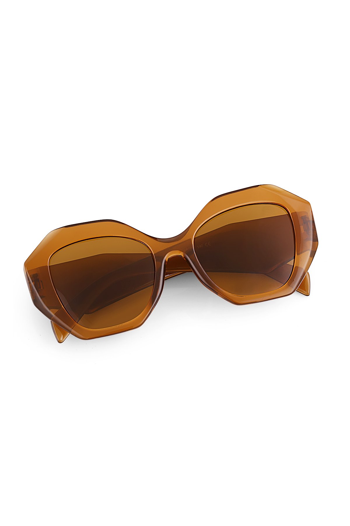 Nairobi Brown Geometrik Oversize Unisex Güneş Gözlüğü