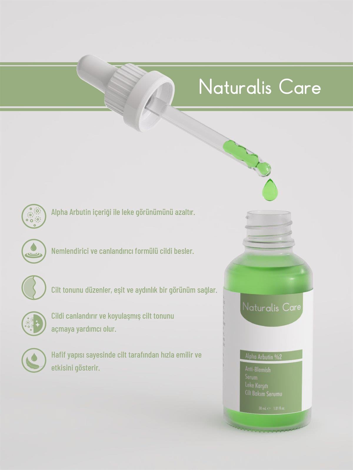 Naturalis Care Alpha Arbutin (%2) Leke Karşıtı Cilt Bakım Serumu 30 ml