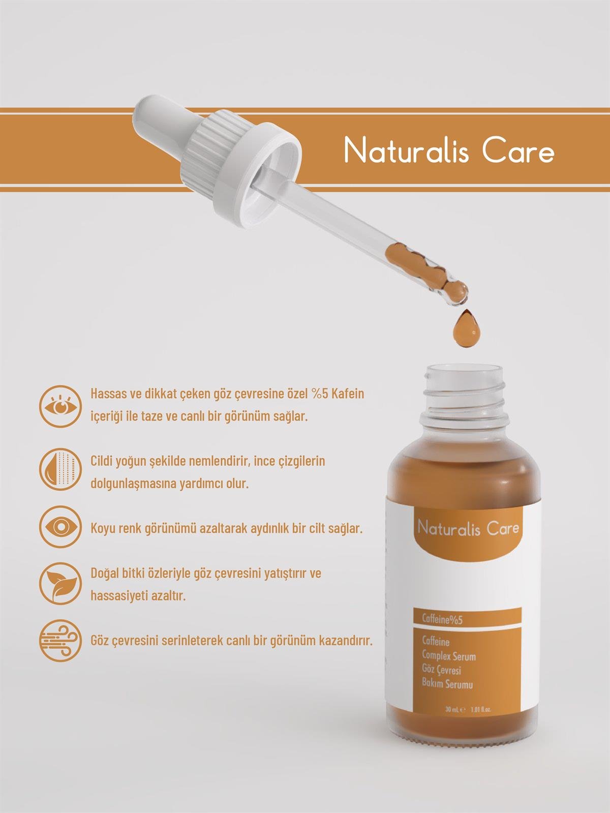 Naturalis Care Caffeine (%5) Complex Göz Çevresi Bakım Serumu 30 ml