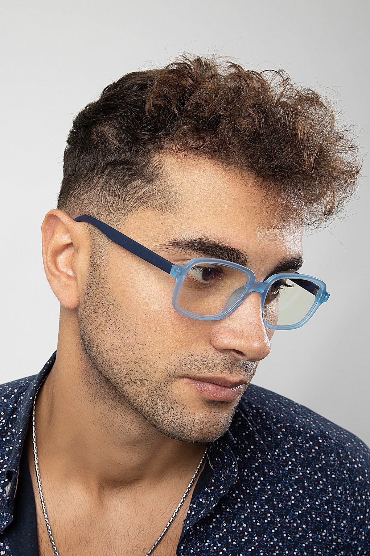 POLO55 Dikdörtgen Model Erkek B-Block Mavi Işık Korumalı Gözlük