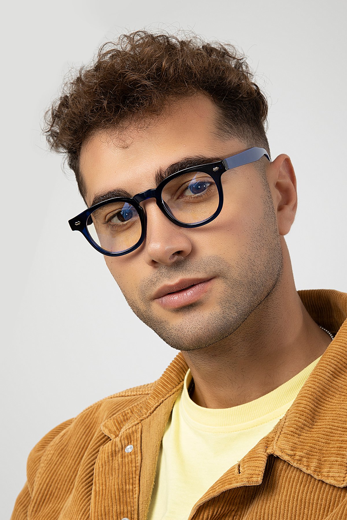 POLO55 Kare Anahtar Model Erkek B-Block Mavi Işık Korumalı Gözlük