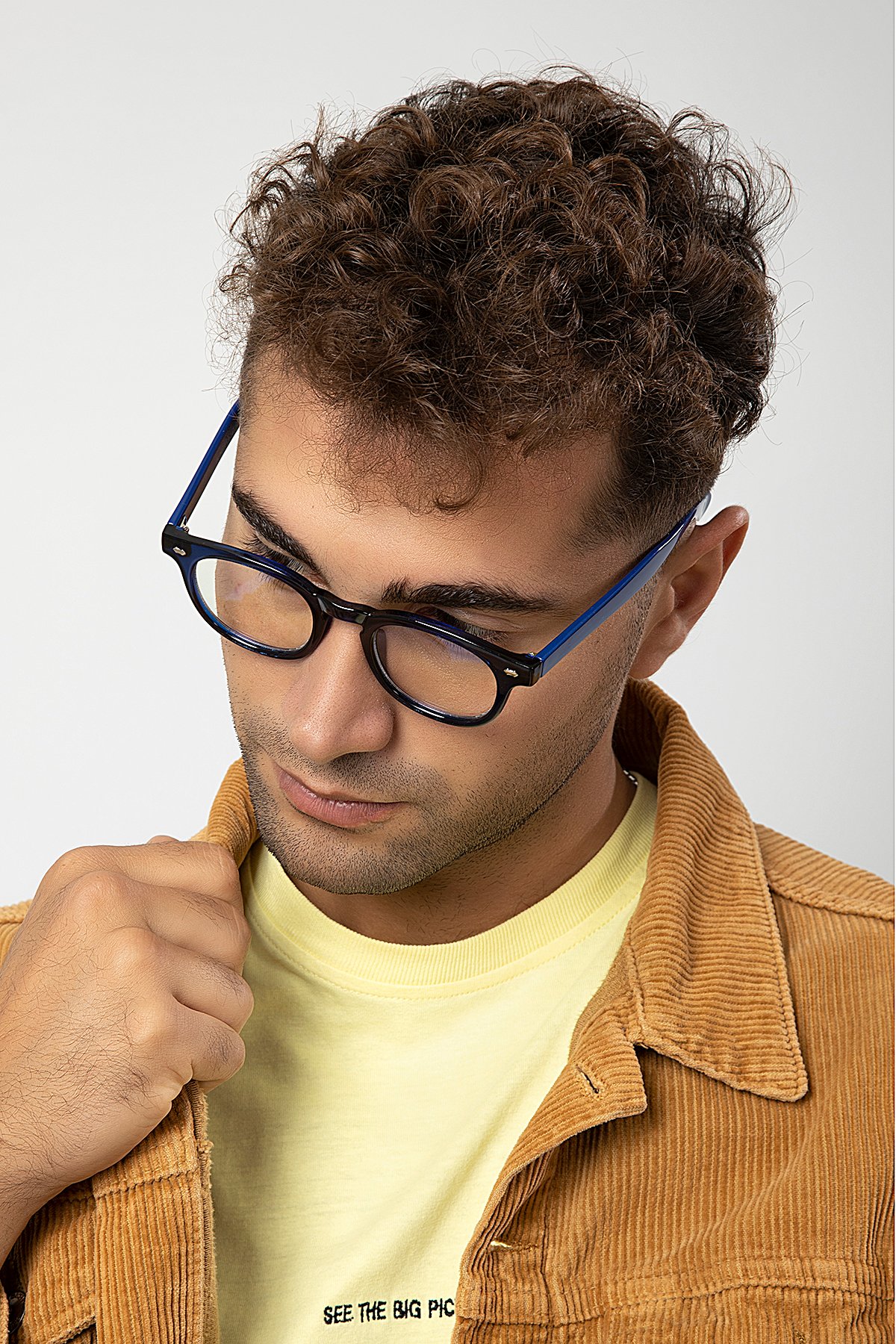 POLO55 Kare Anahtar Model Erkek B-Block Mavi Işık Korumalı Gözlük