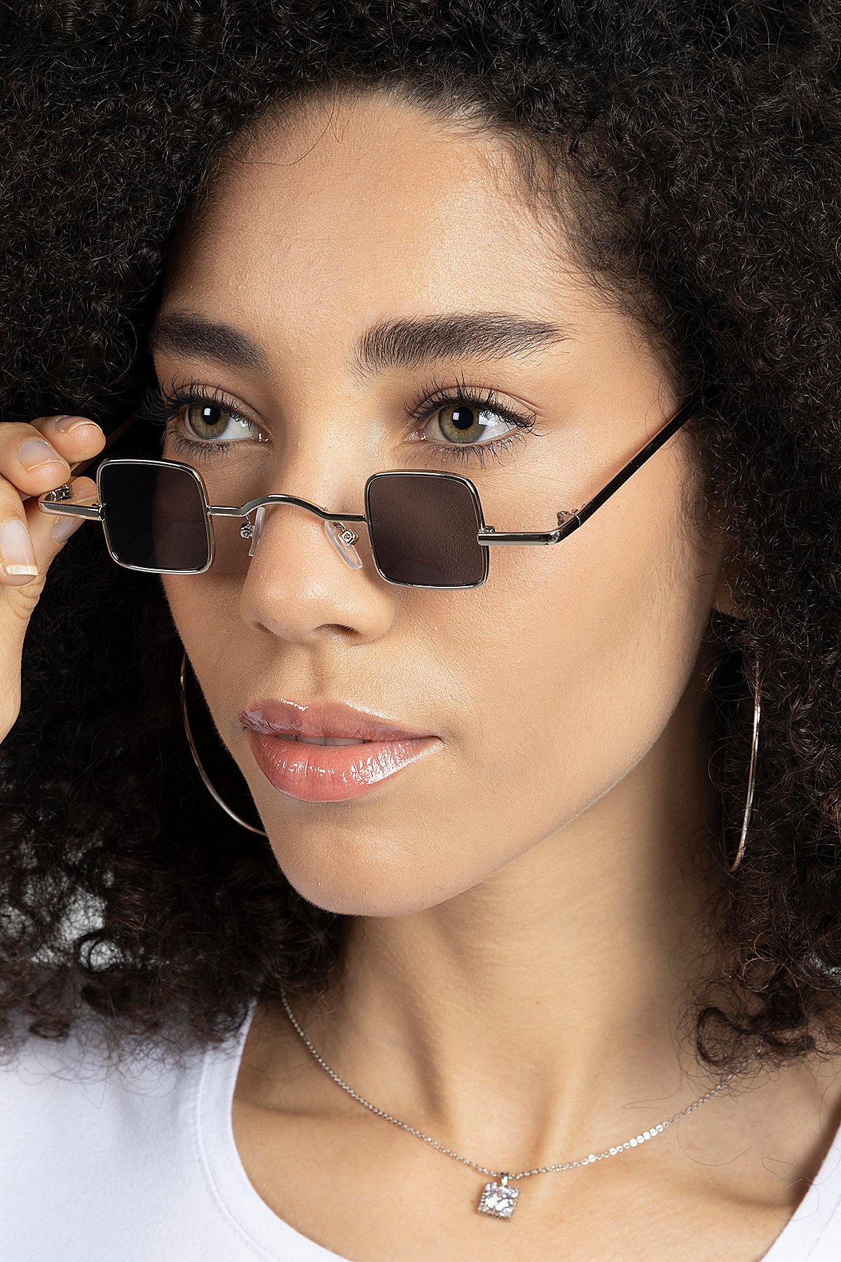 POLO55 Metal Çerçeveli Küçük Kare Kadın Güneş Gözlüğü PL21kg109r002