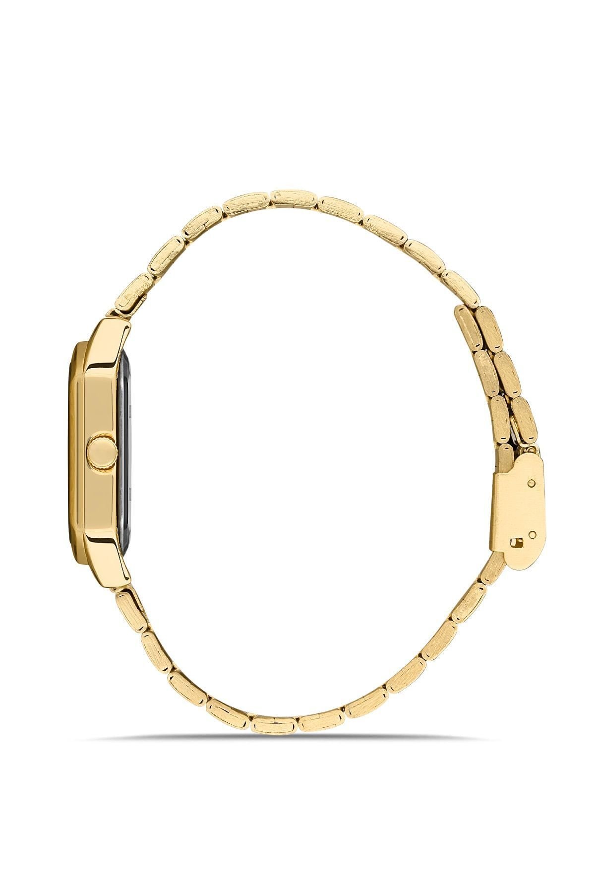 POLO55 Minimal Dikdörtgen Ayarlanabilir Kordon Gold Renk Kadın Kol Saati