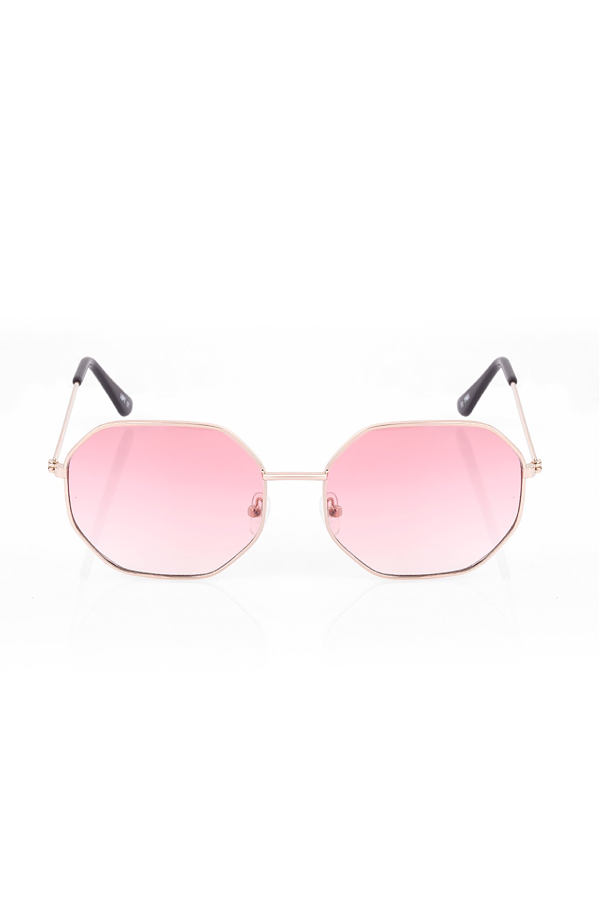 POLO55 Pembe Sekizgen Camlı Kadın Güneş Gözlüğü