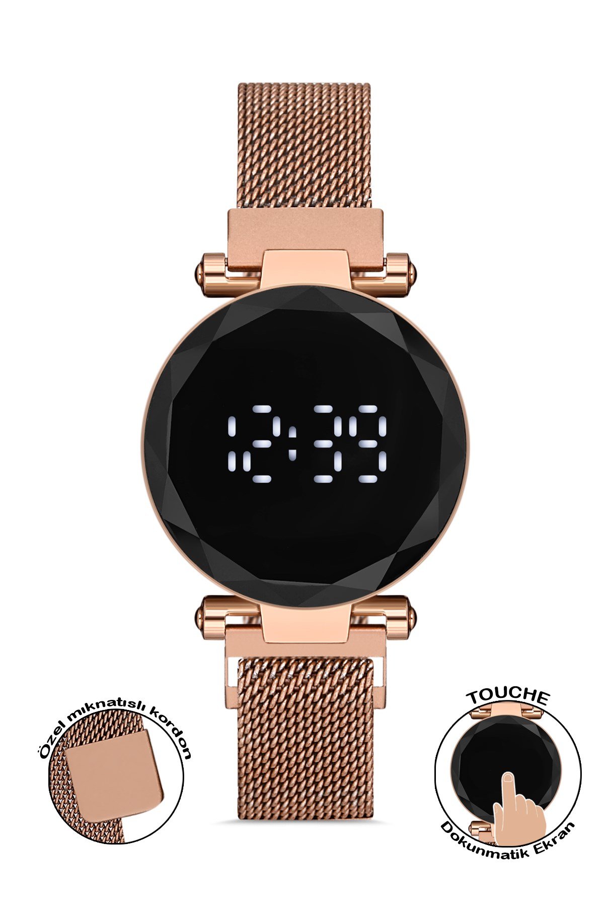 Polo55 Plkdd001r01 Rose Gold Renkli Dokunmatik Kadın Kol Saati PLKDD001