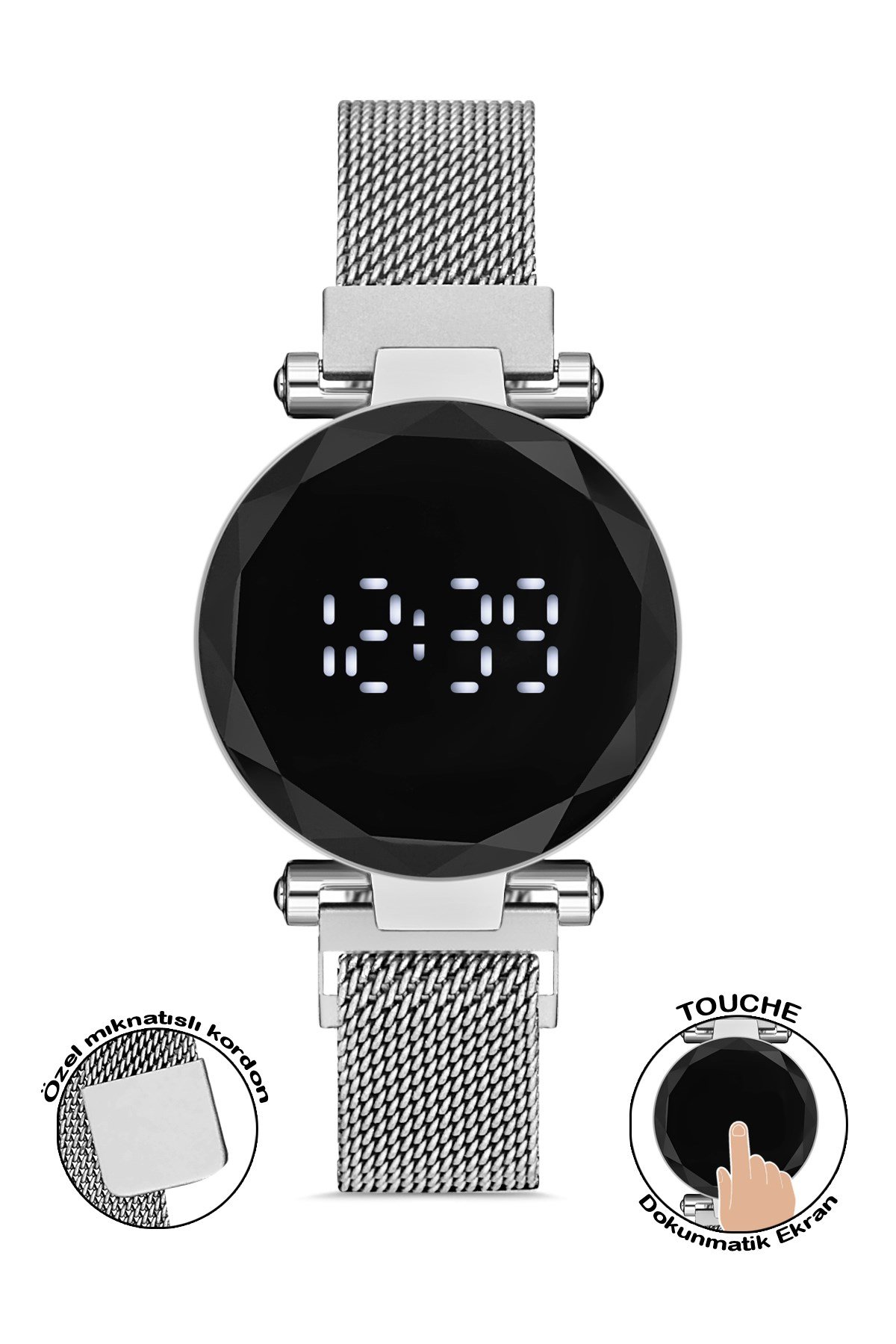 Polo55 Plkdd001r06 Gümüş Renkli Dokunmatik Kadın Kol Saati PLKDD001