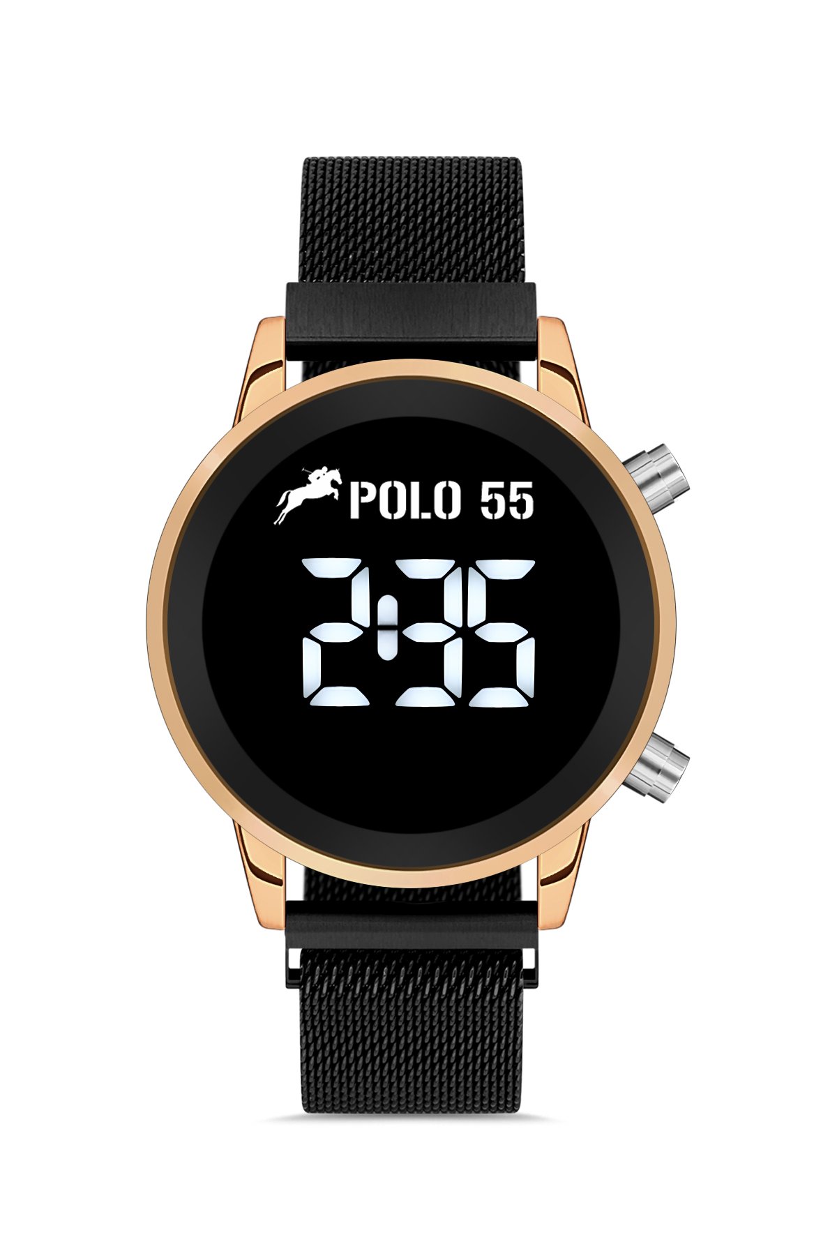 POLO55 Rose-Gold Dijital Hasır Kordon Erkek Kol Saati