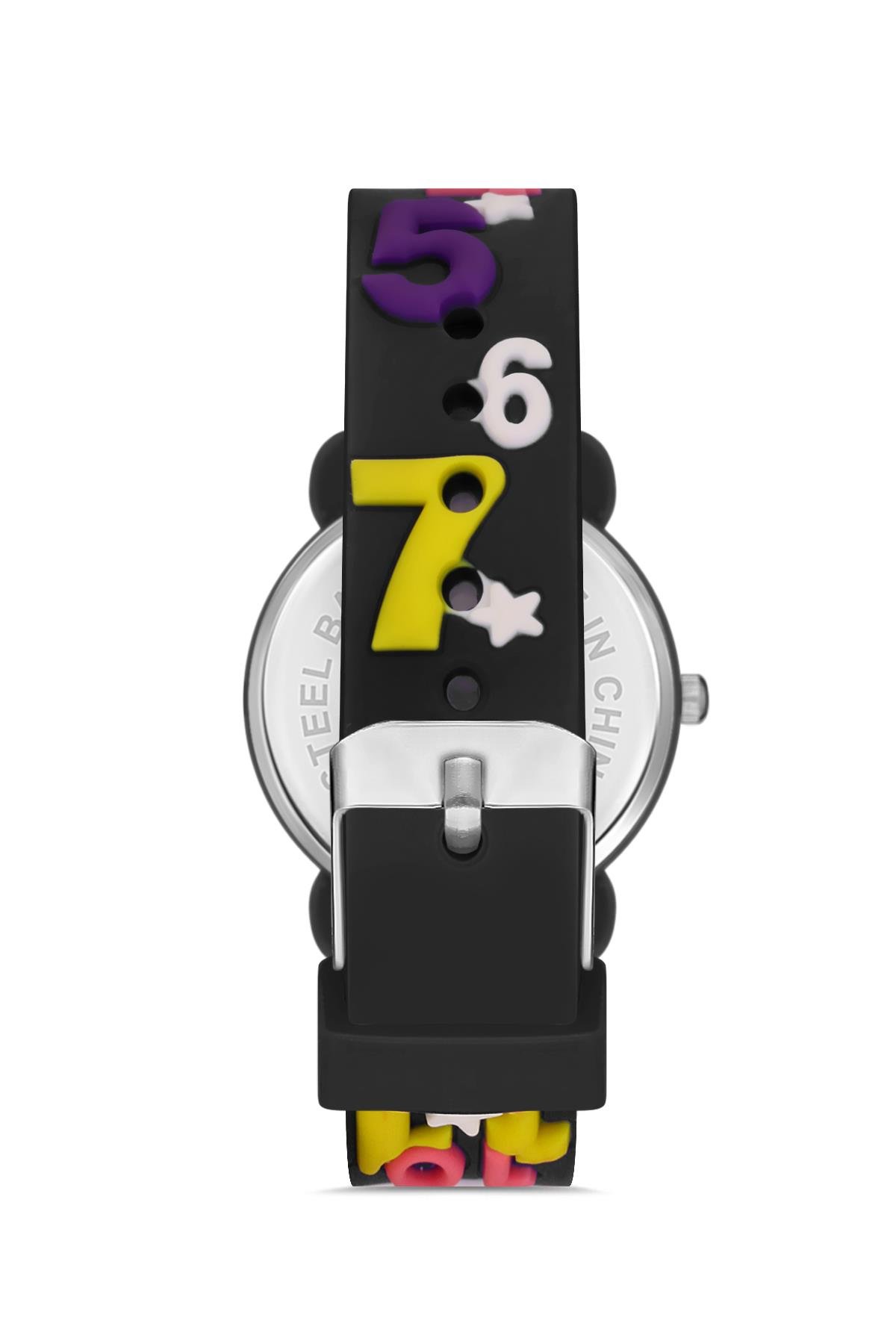 Polo55  Siyah Renkli Figürlü Kordon Analog Çocuk Kol Saati