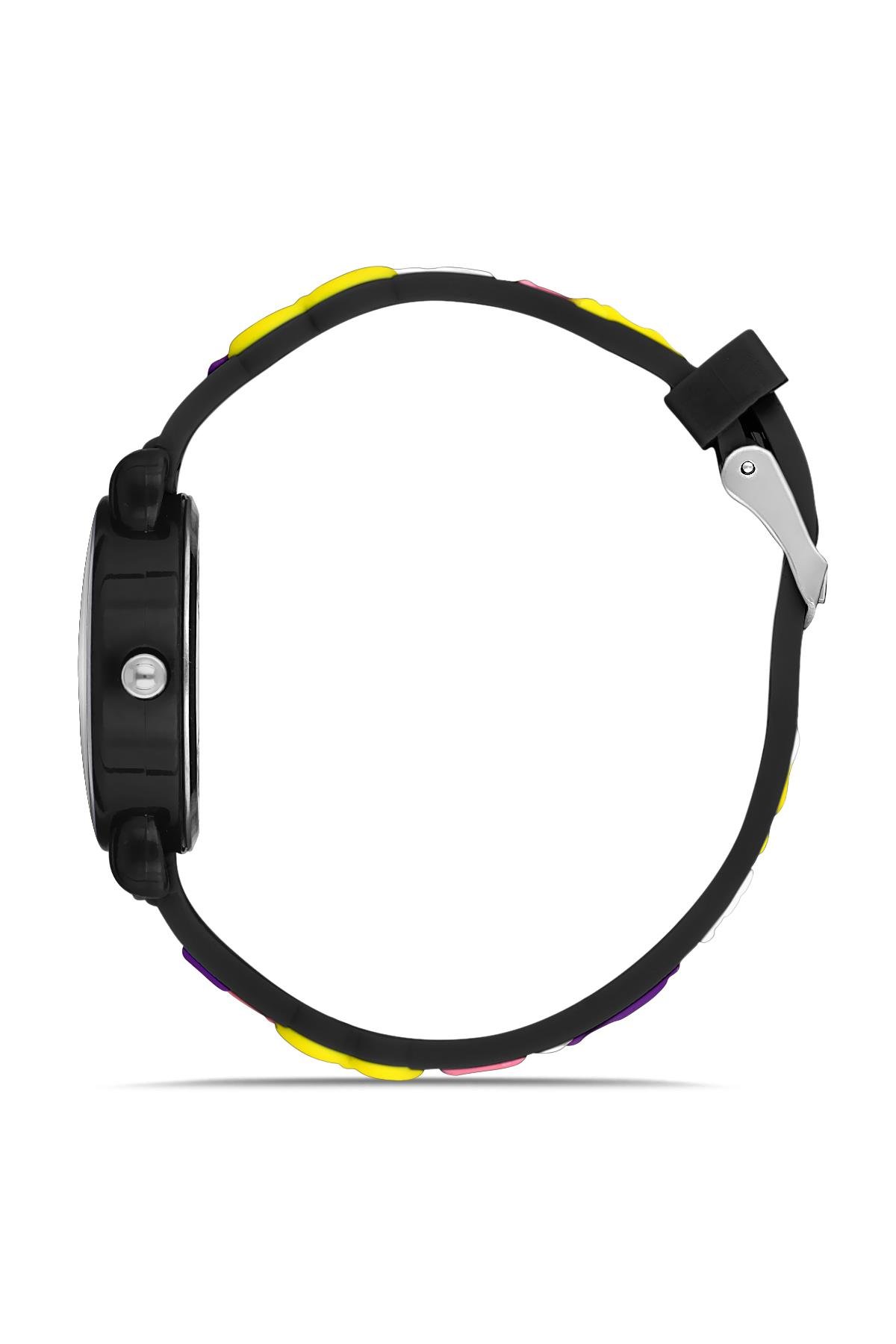 Polo55  Siyah Renkli Figürlü Kordon Analog Çocuk Kol Saati