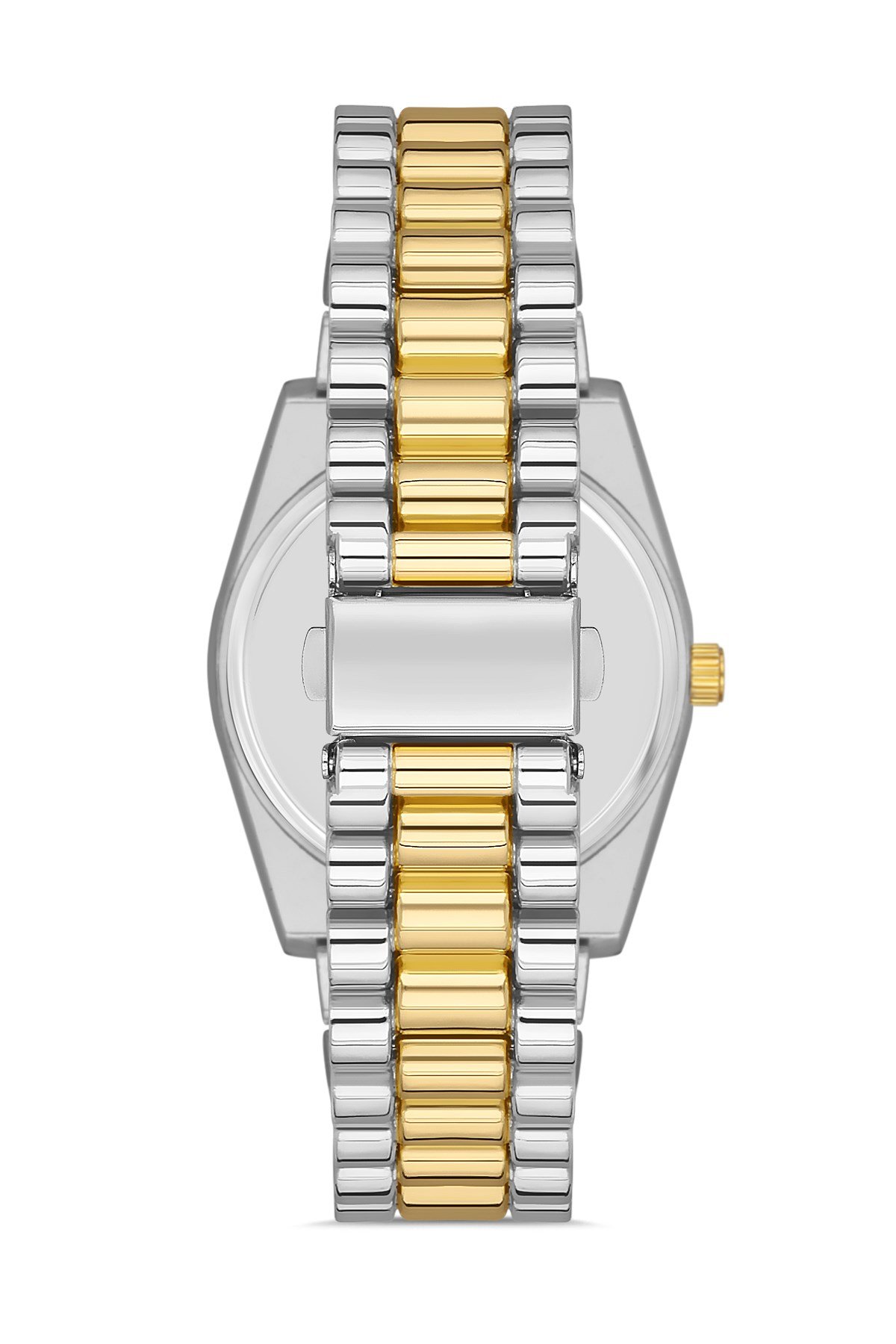 POLO55 Zirkon Taşlı Takvim Göstergeli Unisex Metal Kordon Kol Saati PLUM003R011