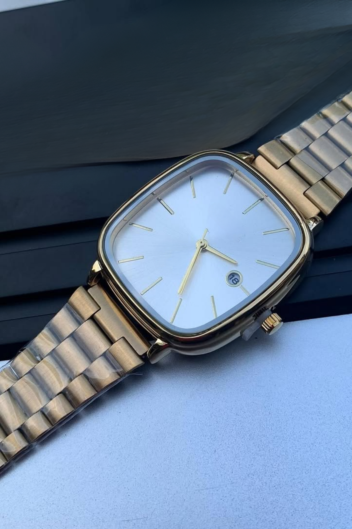 polo55.sport.1855 Gold Krem Takvimli Erkek Kol Saati