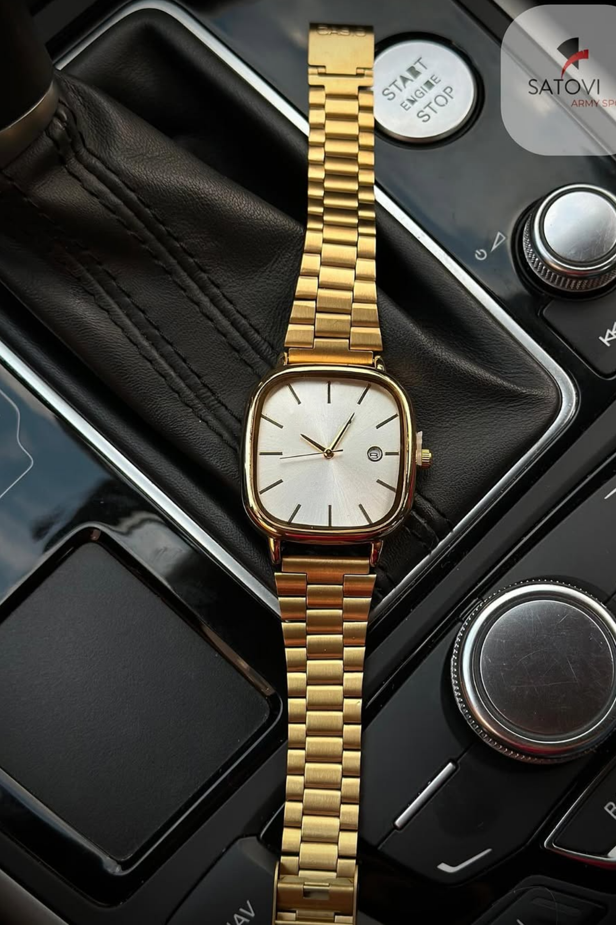 polo55.sport.1855 Gold Krem Takvimli Erkek Kol Saati